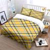 Yellow plaid striped pattern. Bedding sets Duvet cover sets Duvet covers Pillowcases(1 * Duvet Cover 2 * Pillowcases without duvet insert)