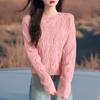 Korean-Style Chic Round Neck Knit Sweater - Women’s Autumn 2025 Collection