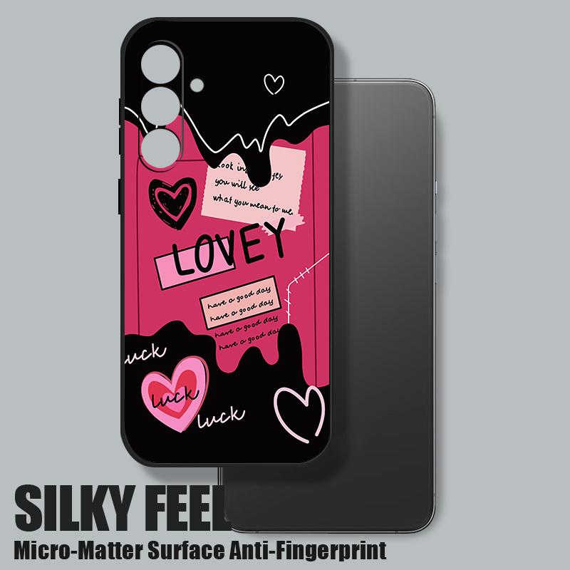 Lovely Heart Pattern Case For Samsung Galaxy S26 S25 Ultra S24 S23 S22 Plus S21 FE A15 A16 A17 A35 A36 A54 A55 A56 5G Soft Cover
