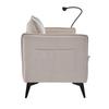 Modern double-sofa small fabric sofa armchair with storage side pockets and adjustable phone stand