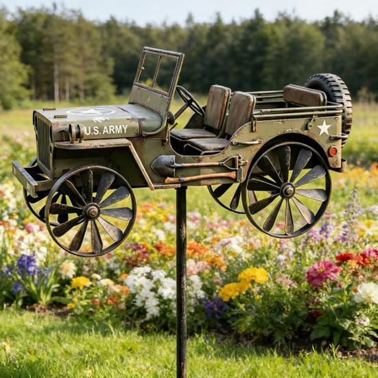 Garden Art Sasquatch Wind Spinner Wind-Powered Metal Weather Vane Kinetic Windmill Sculpture Outdoor Yard Patio Lawn Decoration