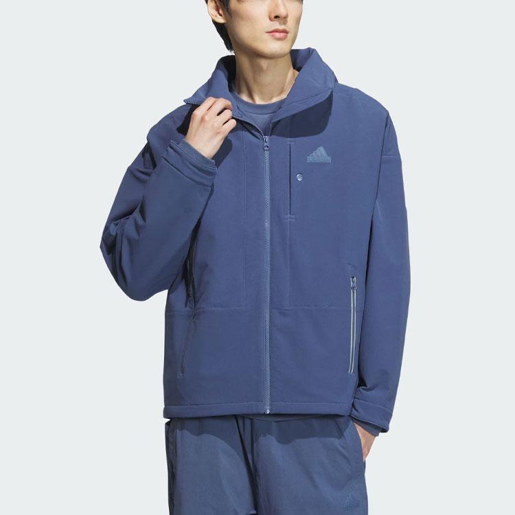 Adidas Fustl Jacket 2 Logo Sports Casual Loose Hooded Jacket Men Jackets Gray Blue IZ1497