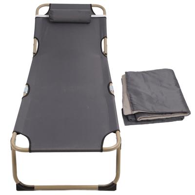 Folding Camping Cot Bed Outdoor Portable Folding Lounge Chair Adjustable 4 Position Adults