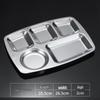Square Five-Compartment Stainless Steel Lunch Tray