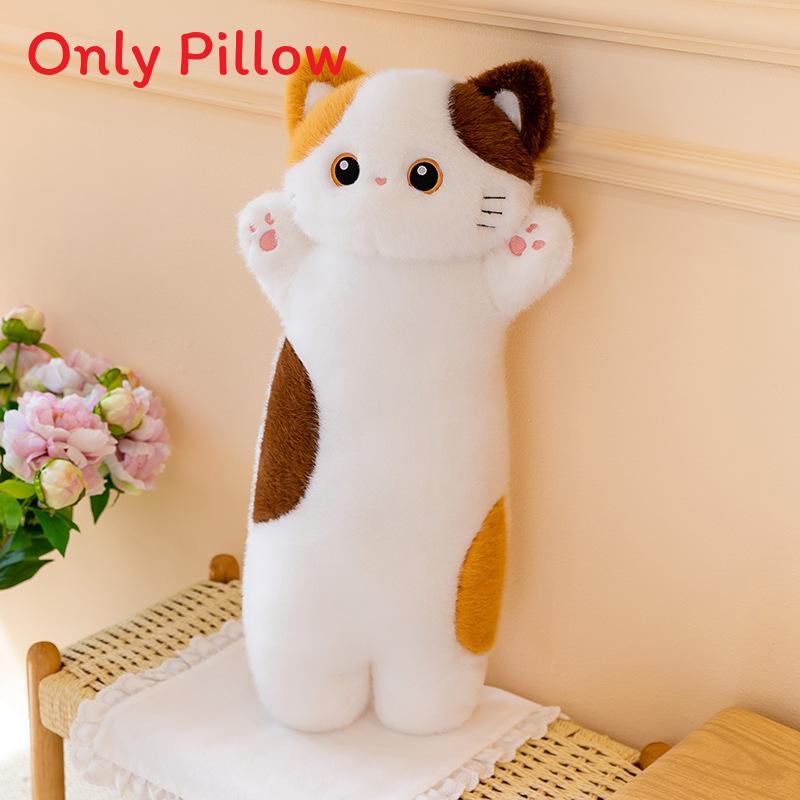 Cute Cat Cartoon Long Body Pillow With Soft Plush For Girls Sleep And Relaxation