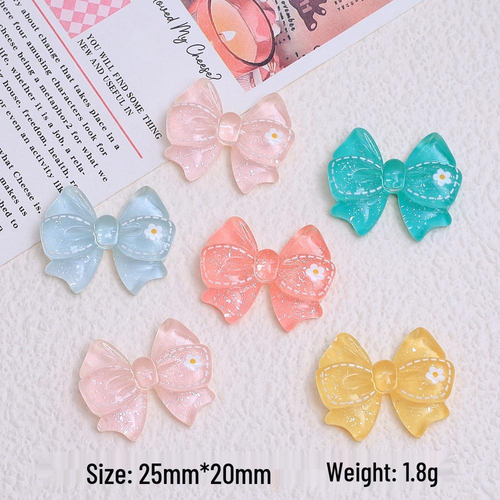 Little Rabbit Bow Ice Transparent Cute DIY Cream Glue Phone Case, Hair Tie, Hair Clip, Resin Accessories See Image for Size
