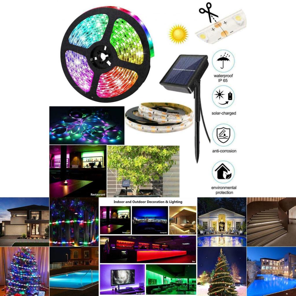 Wasserdichte RGB Solar LED-Lichtstreifen für Hof und Heimdekoration 50.000 Stunden Lebensdauer