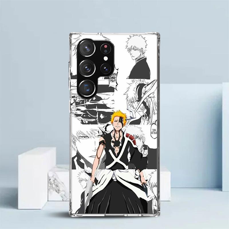 Ichigo Kenpachi Bleach Anime Phone Case For Samsung Galaxy S24 S25 Edge S26 Ultra S22 S23 Plus S21 + S20 FE Soft TPU Back Cover