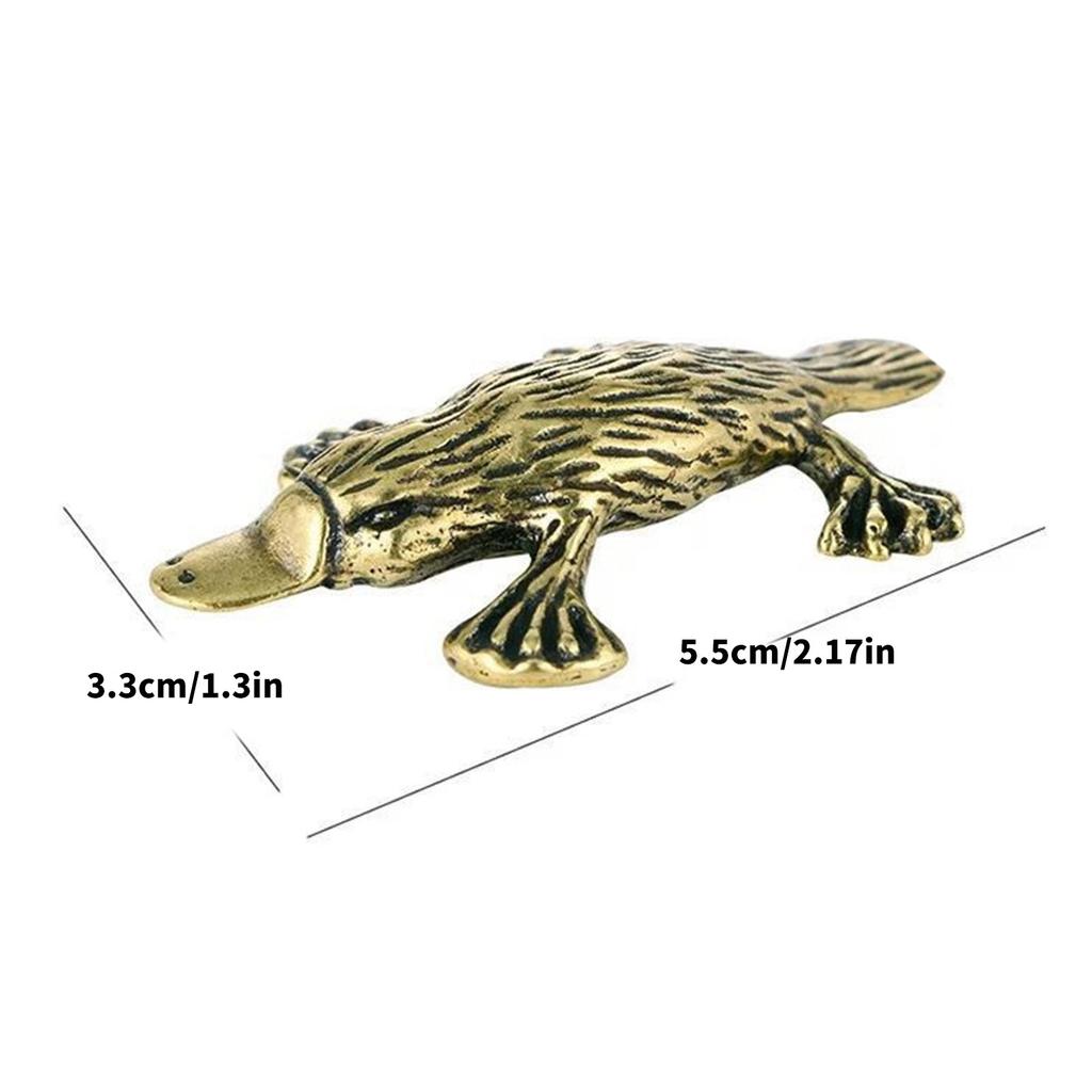Brass Duckbill Figurine for Collector and Home Decoration Vintage Antique Metal Animal Miniature Statue Desktop Ornament