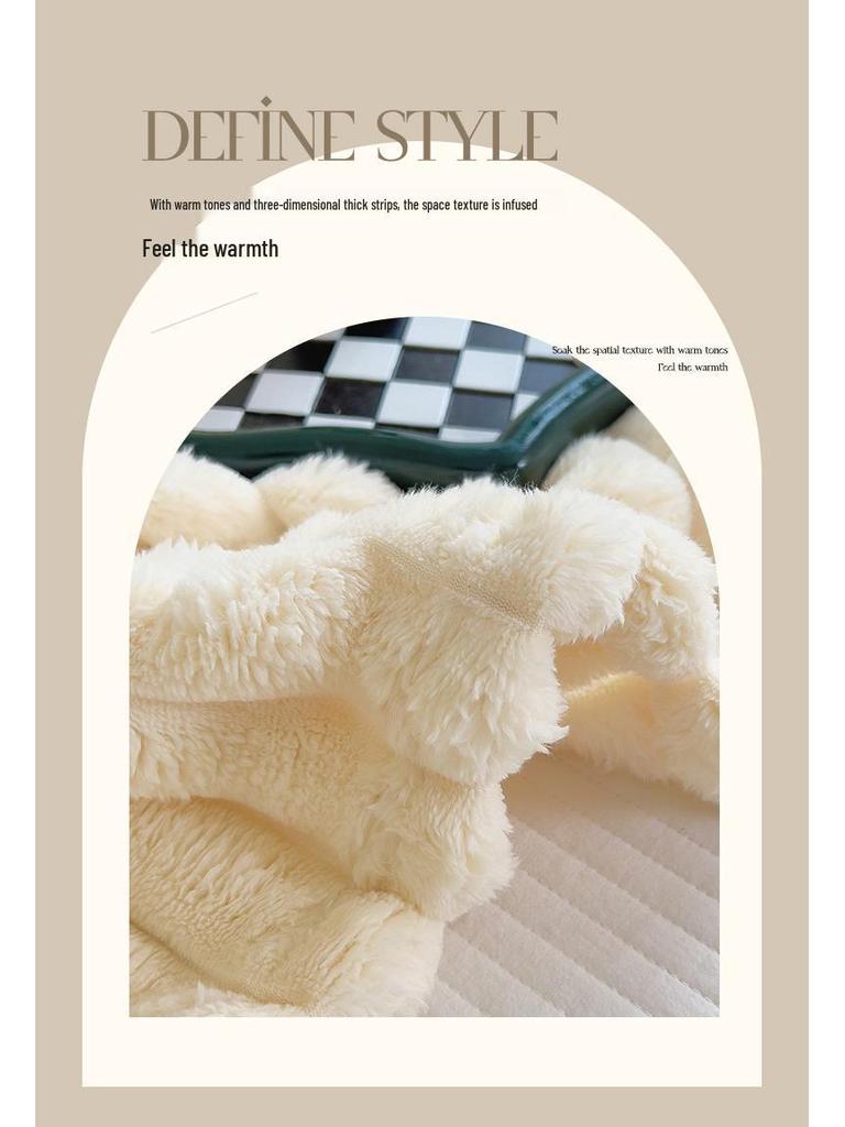 Verdickte Warme Flanell- & Kaninchenfell-Decke für Büro oder Zuhause