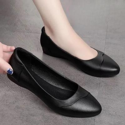 Women Fashion Flat Shoes Comfort Spring&Autumn Shoes 2024 New Mom Leather Casual Soft Sole Middle-aged Elderly Shoes Talon Femme