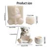 Bear Figurine Silicone Molds For Making Candle Soap and Concrete Planter Includes Circular Candle Cup Silicone Mould