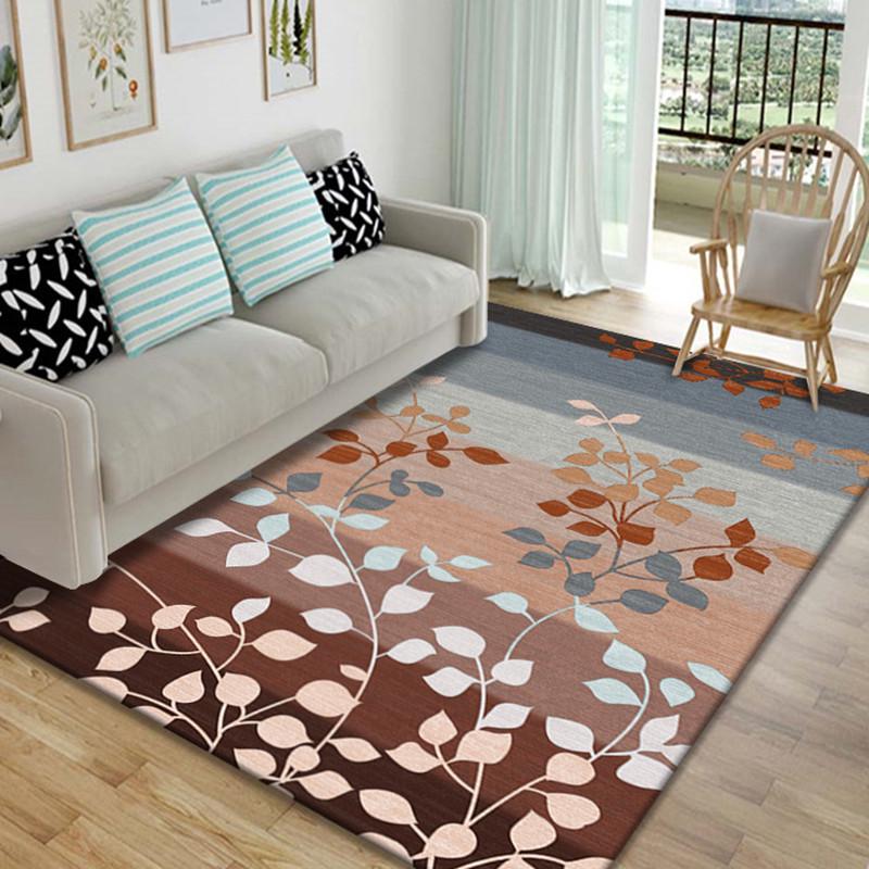 Nordic Style Carpet: Fresh Floral Design for Living Room, Bedroom, or Bay Window Coffee Table.