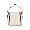 Tory Burch McGraw Logo Magnetic Snap Canvas And Leather Trim Bucket Bag Women bags Natural 158502-254