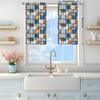 2pcs Colorful Brick Walls Printed Curtain for Home Decor - Rod Pocket Window Treatment for Bedroom, Office, Kitchen