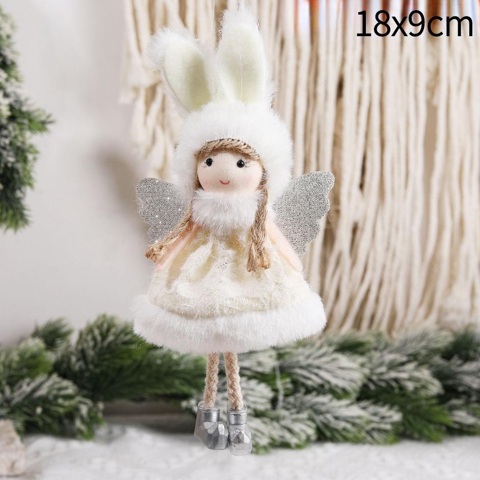 2025 Christmas Angel Dolls Plush Girl Christmas Tree Decorations for Home Navidad Ornaments Xmas Pandent New Year Gifts for Kids