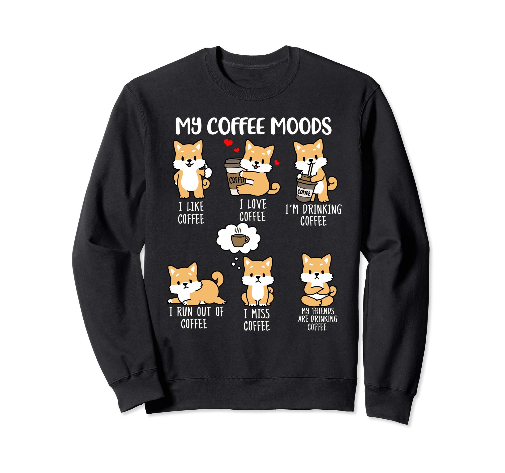 

Coffee gifts for Shiba Inu gifts for dog and coffee sweatshirts lovers men, women, чёрный