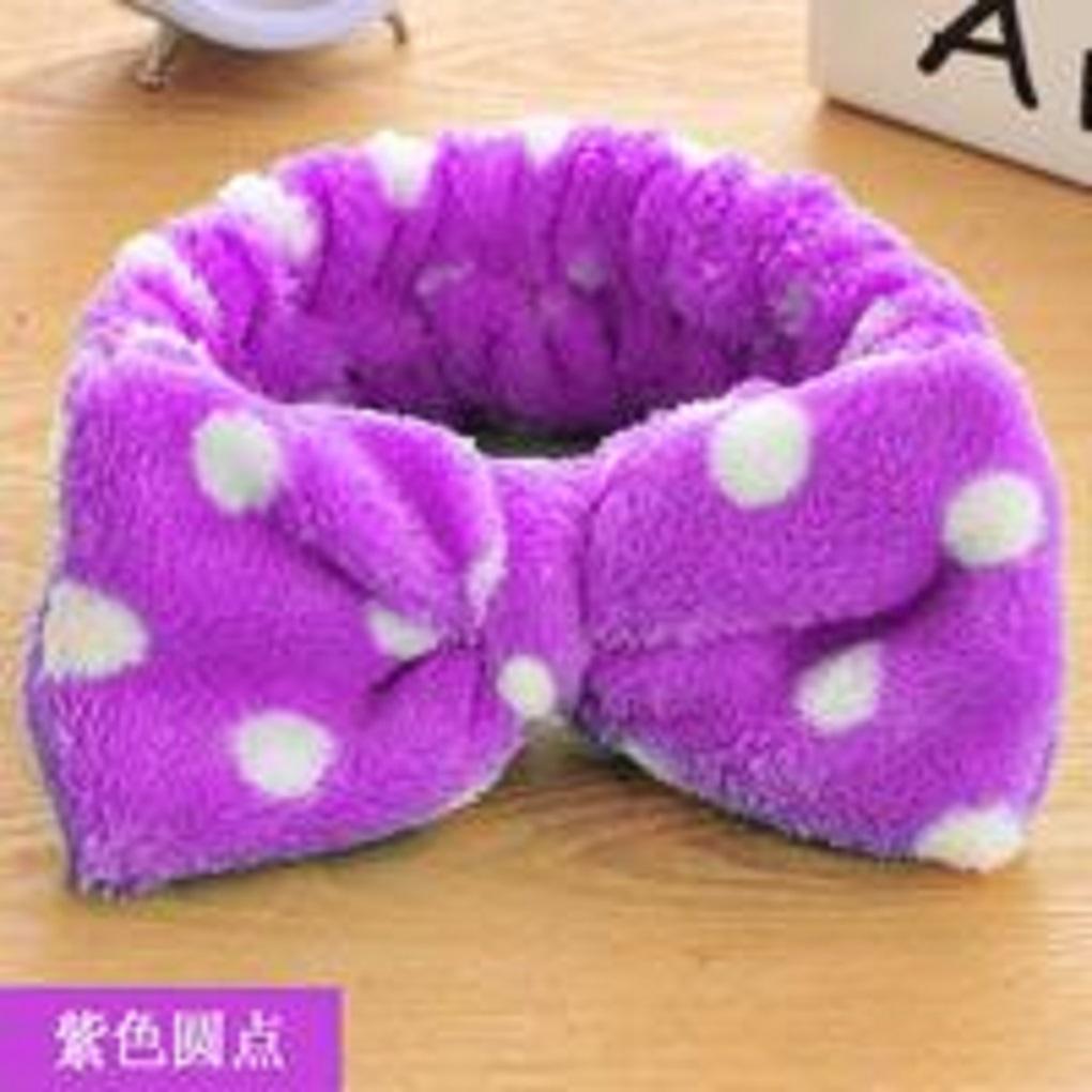 Women Bowknot Design Hairband Makeup Face Washing Hair Coral Velvet Hairband