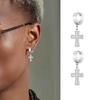 Stylish Cross Dangle Earrings for Men Boys,Stainless Steel Cross Huggies Hoop Earring,Trendy Jewelry Gifts