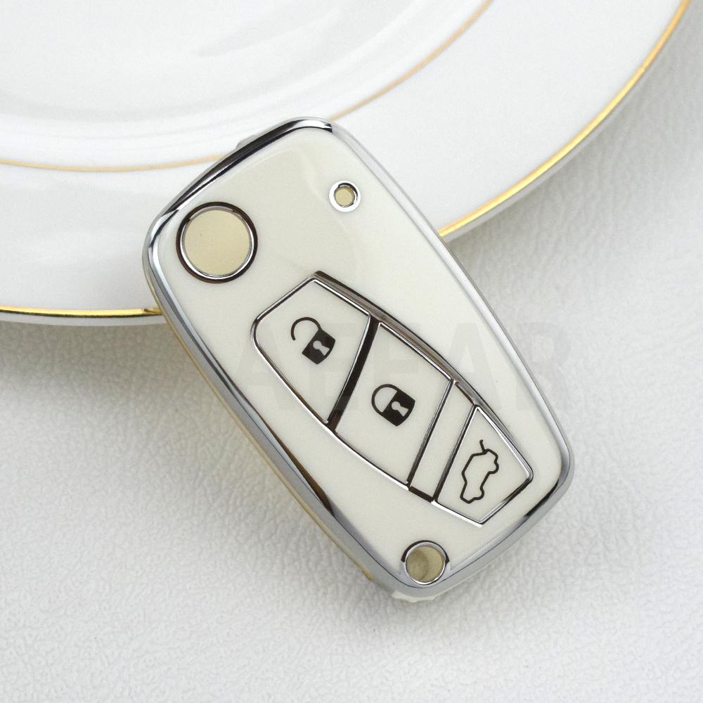 For FIAT Panda Stilo Punto Doblo Grande Bravo 500 Ducato Minibus TPU 3 Buttons Car Flip Key Case Cover Shell Fob Accessories