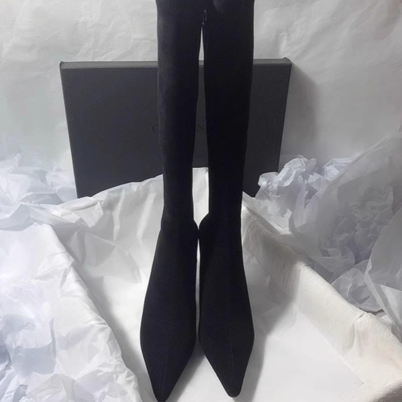 Mode Damenmode Stiletto Baumwollstiefel Winter Neu Spitz Wildleder Seitenreißverschluss Rutschfest Verschleißfeste Stiefel