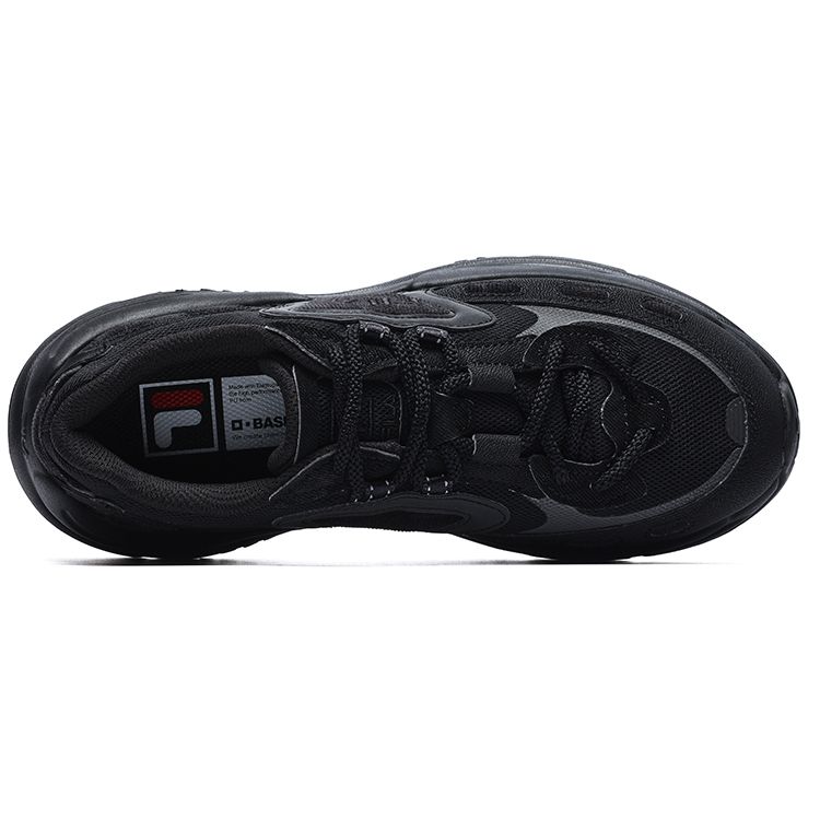 Fila Arch Fabric Synthetic Leather Retro Sports Versatile Thick Sole Wear-Resistant Height Increasing Low-Top Casual Shoes F12W241118FBK