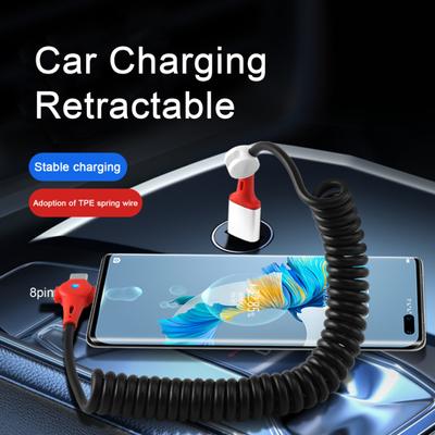 USB 3-in-1 Charging Super Cable 100W Charging Fast Retractable T-shaped with LED Light Type-C/Micro