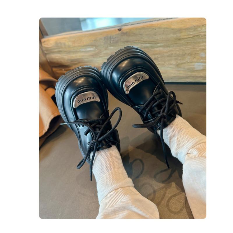 Children's Shoes Boys' Shoes Autumn New Girls Students Soft Soles Foreign Style Lace-up Princess Shoes Comfortable Small Leather Shoes