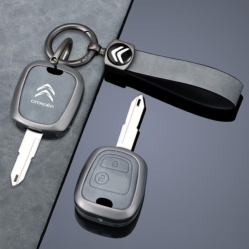 Zinc Alloy Leather 2 3 Buttons Car Flip Remote Key Case Fob Protector Cover For Citroen C1 C2 C3 C4 XSARA PICASSO Accessories