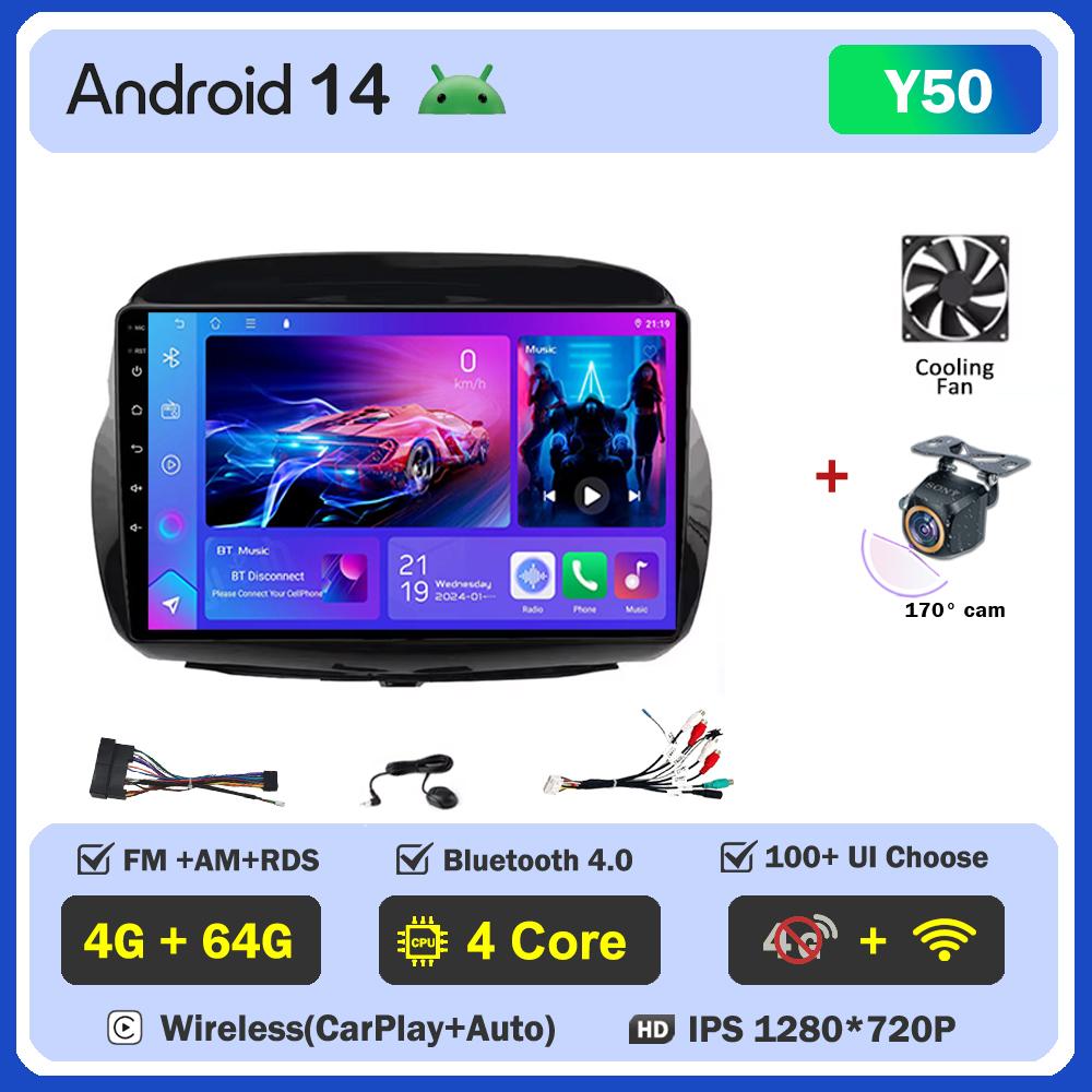 For Honda FR-V EDIX 2004 2005 2006 2007 - 2009 Android 14 Multimedia Navigation GPS QLED IPS Screen HDR Camera CarPlay Bluetooth