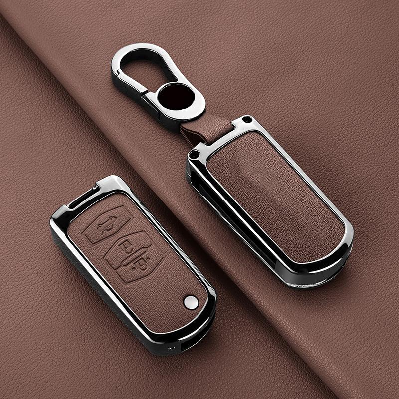 2 3-Button Zinc Alloy Leather Car Key Cover Is Suitable For Mazda Demio 2 3 5 6 8 M3 M5 M6 Cx-5 Cx-5 Cx-7 Cx9 Rx8 Mx5 Keychains