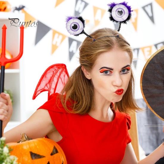 Halloween Scary Eyeball Headband with Big Plush Shapes Exaggerated Decorative Hair Hoop Party Accessories