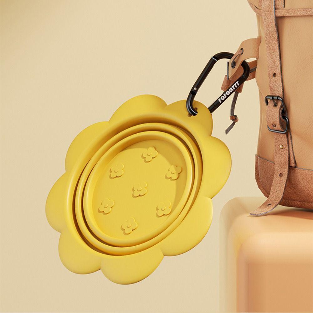 Ciotola Multiuso per Cani da 350 ml a Forma di Fiore in Silicone Contenitore Acqua Cibo per Cuccioli Pieghevole Portatile Ciotola Ciotola Cibo per Animali