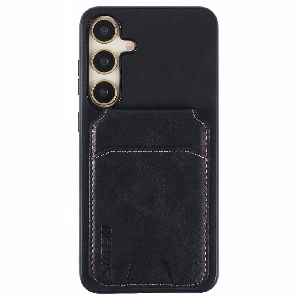 For Samsung Galaxy S24+ Case Waxy Texture Leather+TPU Card Slots Kickstand Phone Cover