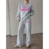 Women's Crewneck Sweatshirt and Drawstring Straight-Leg Pants 2-Piece Set, Birthday Print Casual Lounge Set, Loose & Comfortable Fit