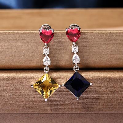 Korean Version of Fashionable Crystal Stud Earrings Women Simple Casual Earrings Earrings Factory
