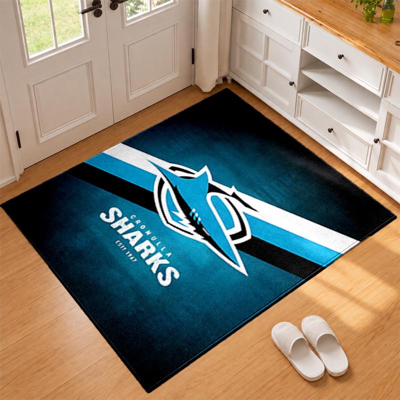 Cronulla Sharks Carpet Door Mat for Living Room or Bedroom Protective Mat Under Chair Office Decoration Christmas Gift Birthday Present