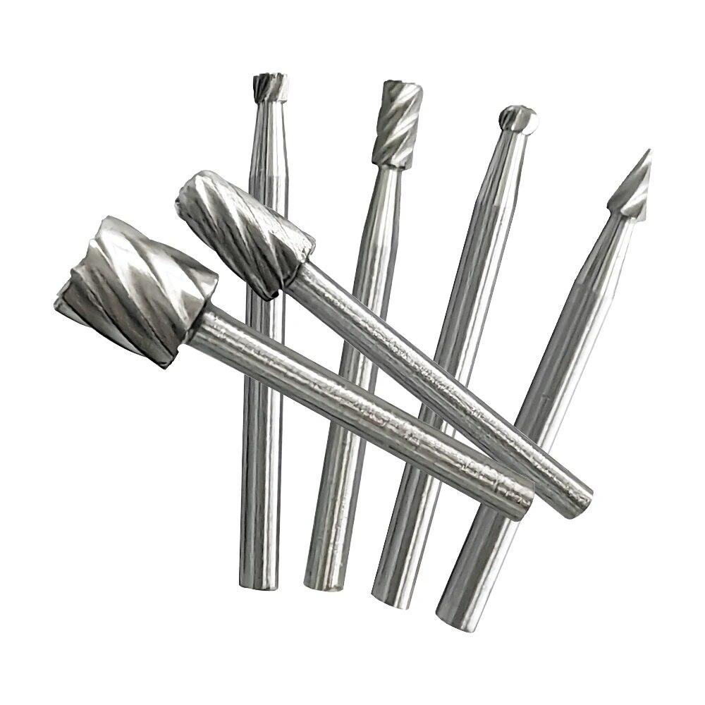 6pc High-speed Steel Woodworking Small Rotary File Grinding up Head DIY Carpenter Polishing and Trimming Electronic Tool Collection