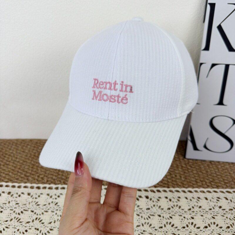 New quick-drying empty top light and breathable baseball cap women's fashion versatile striped embroidered letter sunshade cap