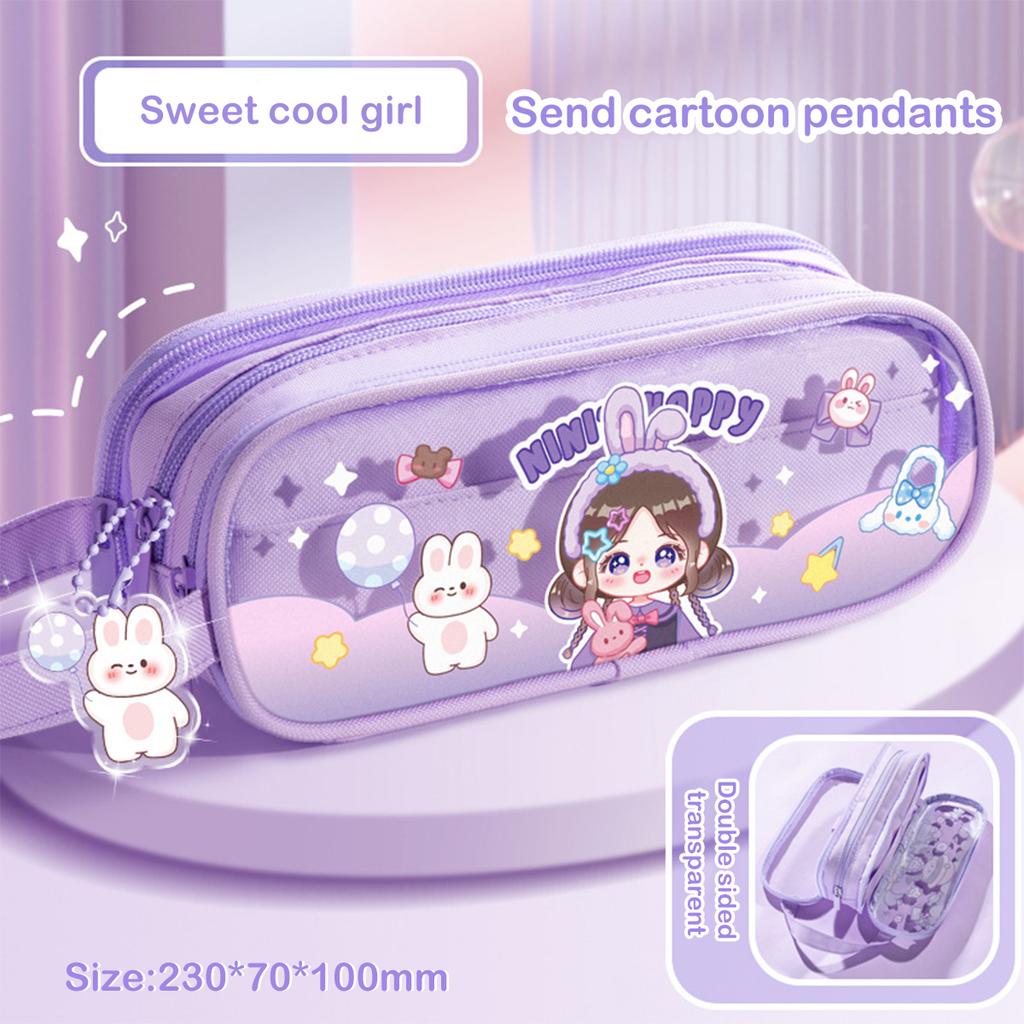 Kawaii Transparentes Tragbares Federmäppchen Multifunktional Mehrschichtig Stiftbox Aufbewahrungstasche Schul- Bürobedarf Schreibwaren