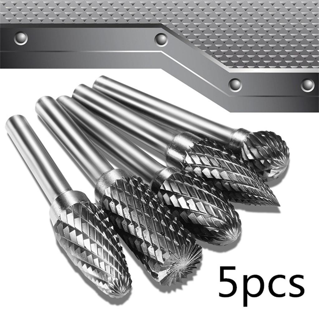 5pcs Double Groove Rotary File Carbide Rotary Files Set 0 2 x