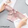 3 Pcs/Lot Women's Lace Bow Thongs Sexy Low Waist Panties Underpants