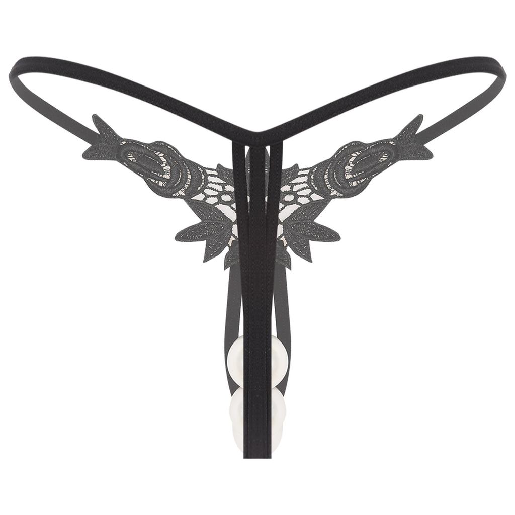 Womens Beads Massage Hollow Out Thong Lingerie Underwear