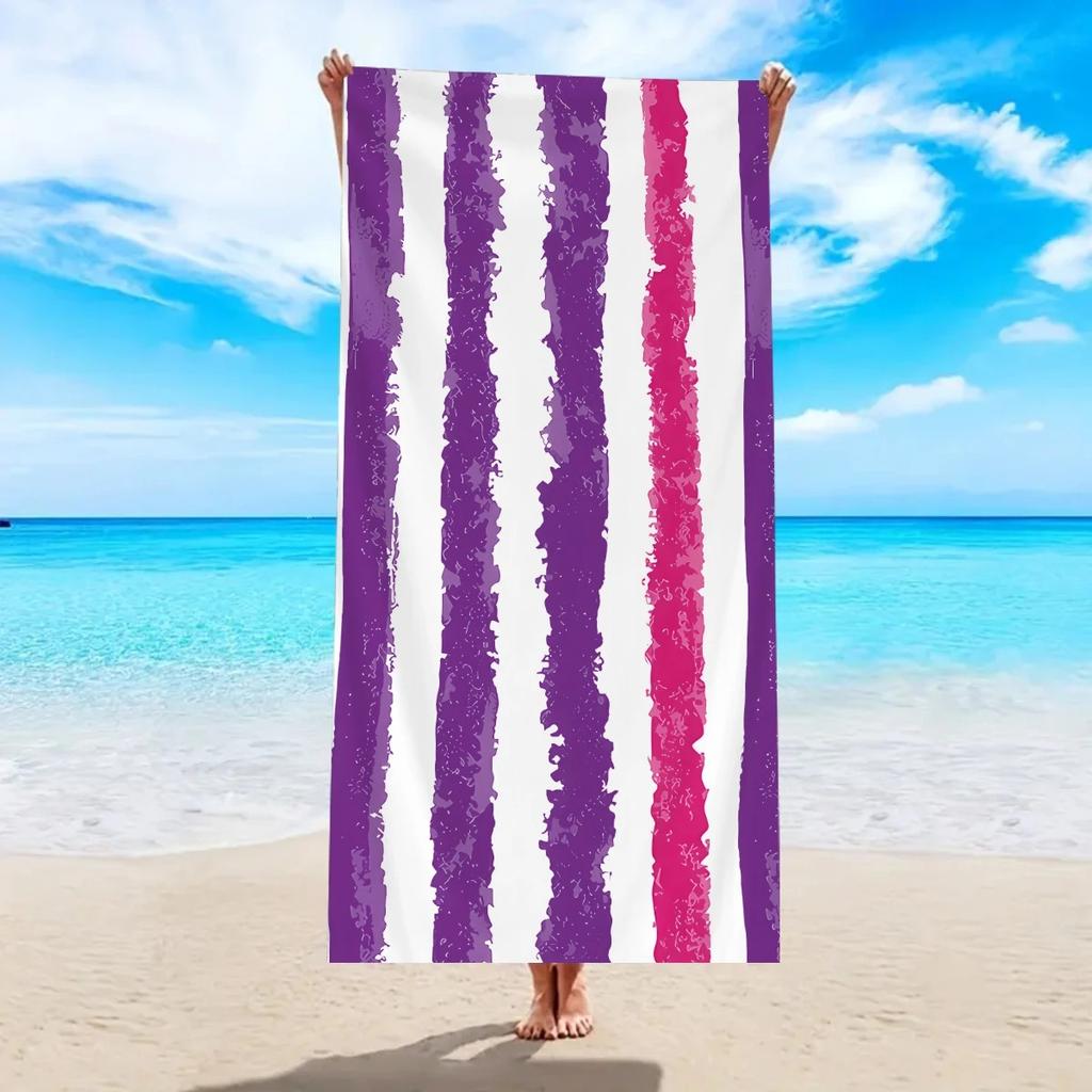 Large Striped Beach Towel For Adults Kids Quick Dry Sand Swimming Pool Bath Towel Summer Travel Seaside Vacation Accessories