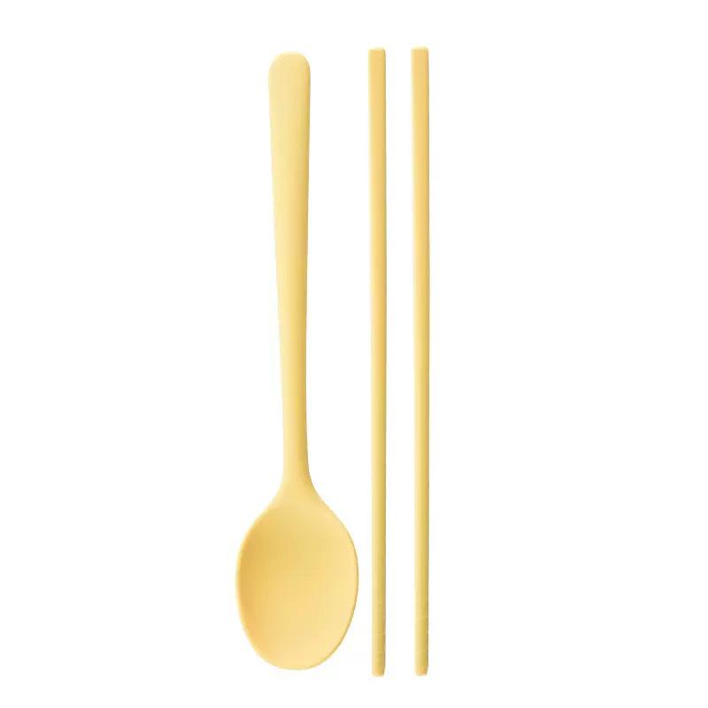 Kids' Portable Non-Slip Colored Silicone Chopsticks & Spoon Set