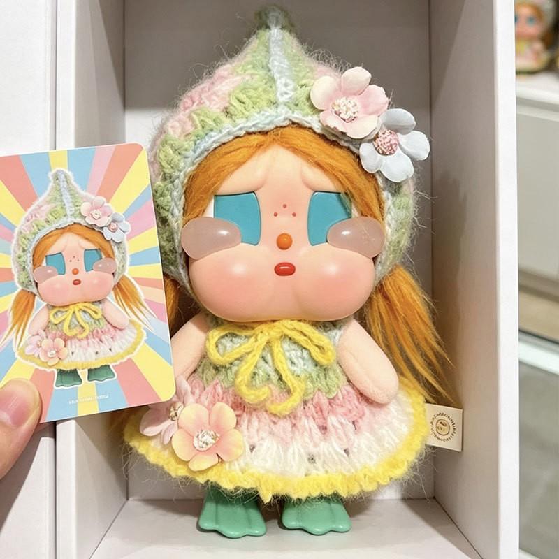 15cm Doll Clothes Set Knitted Vacation Dress With Headpiece Crybaby Style Dolls