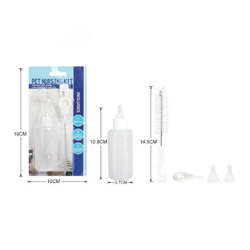 50cc Portable Household Kitten Milk Bottle Durable Easy To Clean Puppy Kitten Milk Nursing Bottle Young Pet Feeding Supplies