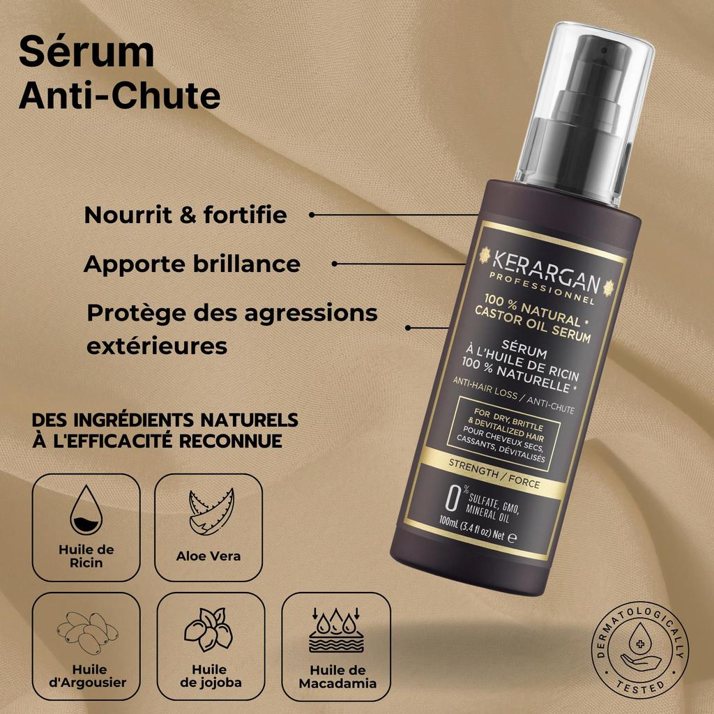 Kerargan - Duo Anti-Chute Shampoing & Sérum Huile de Ricin - 600ml