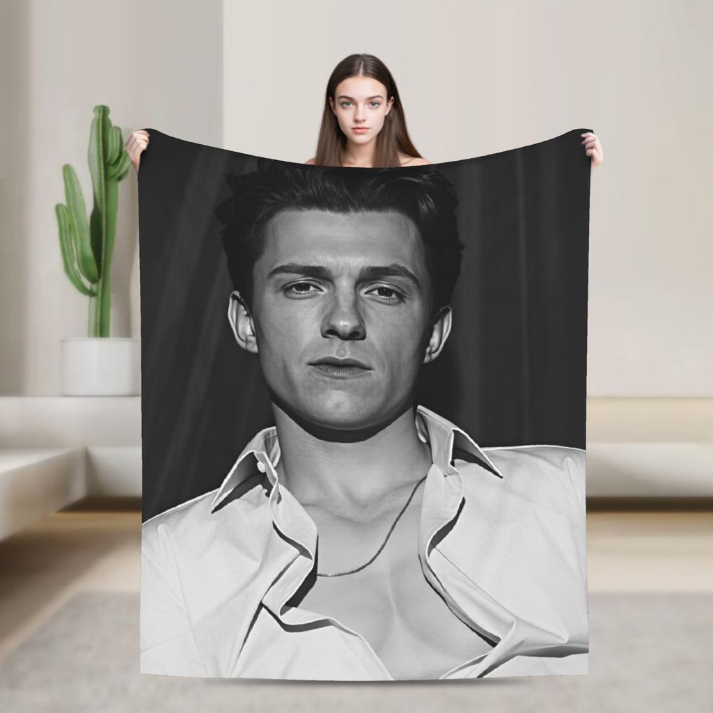 Tom Holland Warm Blanket For Living Room Funny Throw Blanket Spring Travel Car Flannel Bedspread