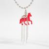Lovely Horse Design Necklace Pendant Sweater Chain With Soft Tassels Adjustable 61+7cm Chain For Women